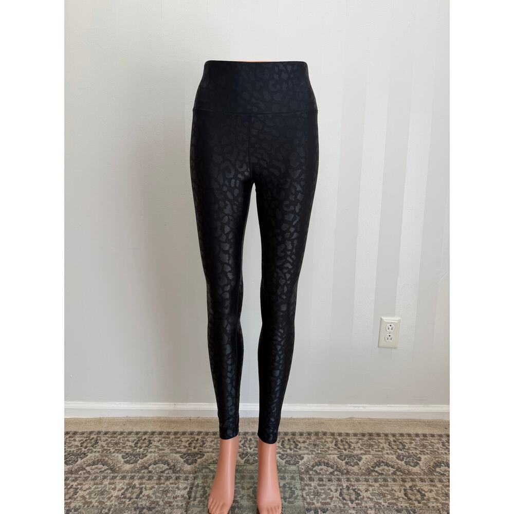 Carbon38 Black Leopard Shine Leggings Sz S
